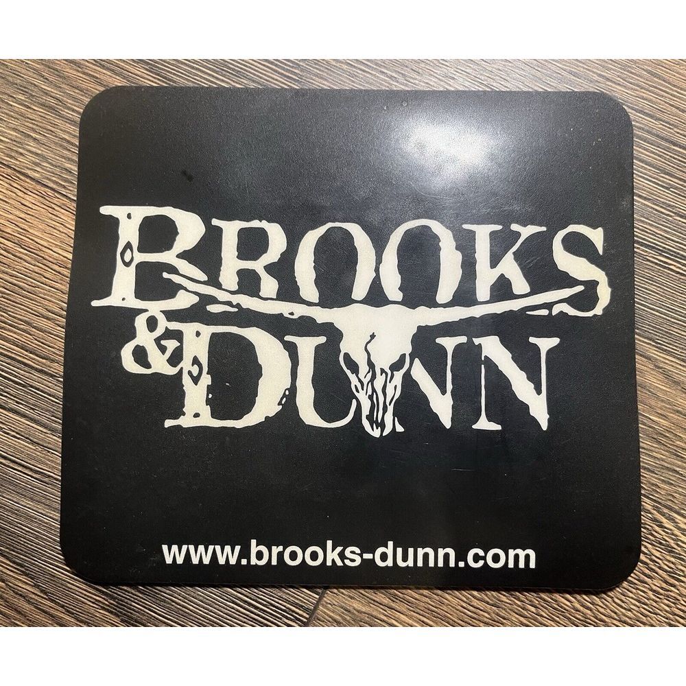Vintage 90s Brooks & Dunn Mouse Pad Country Music Longhorn Logo Memorabilia